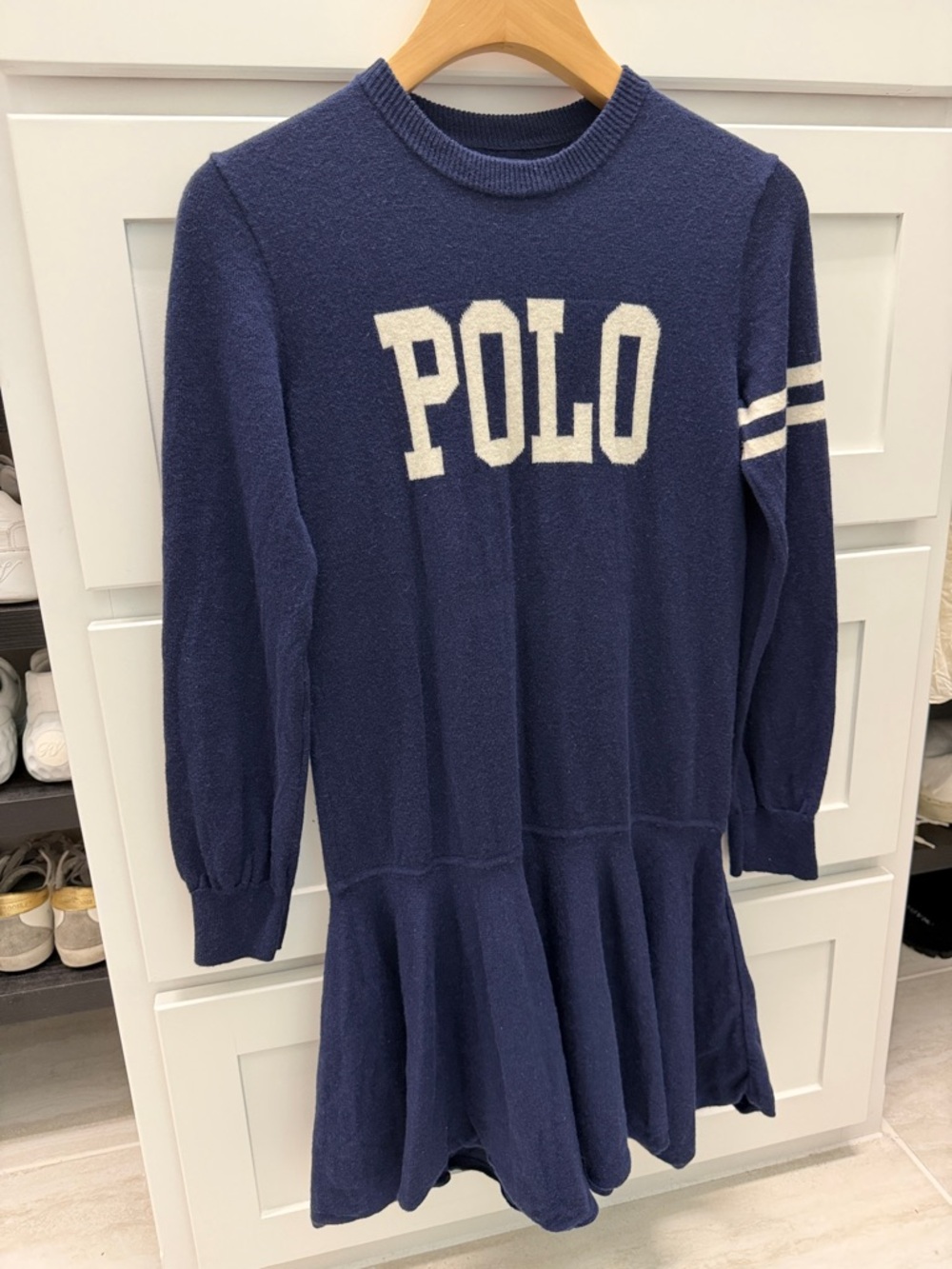Ralph Lauren Polo Wool-Cotton Jumper Dress
